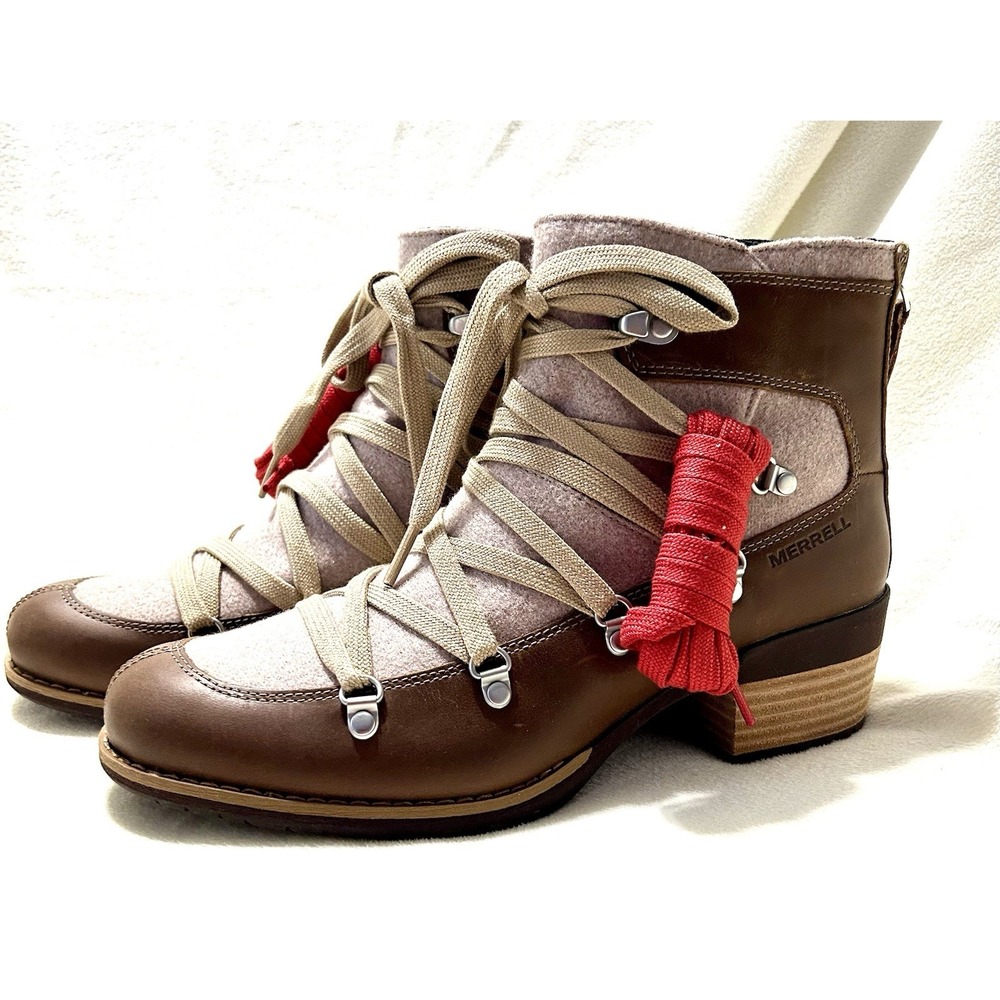 Merrell Shiloh II Warm Camel J004422 Women's Lace-Up Ankle Boots Size 9.5M